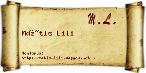 Mátis Lili névjegykártya